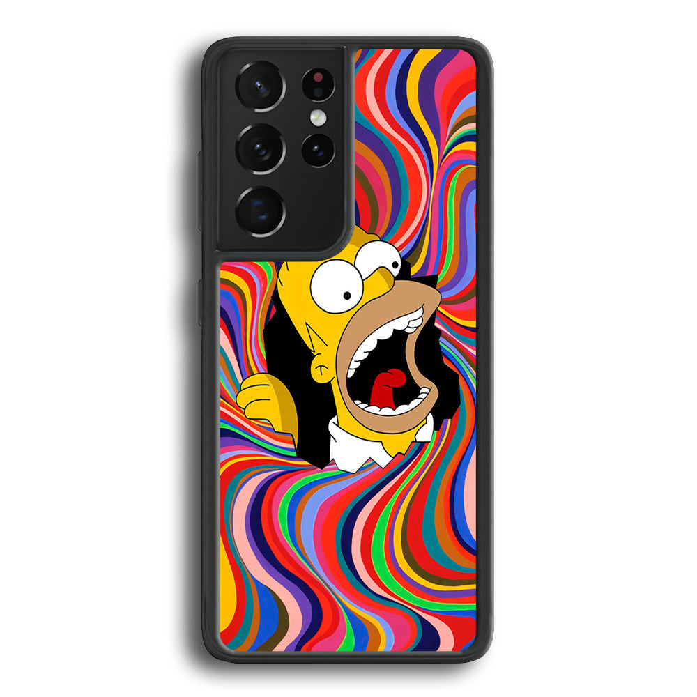 Homer Simpson Screaming Forward Samsung Galaxy S21 Ultra Case