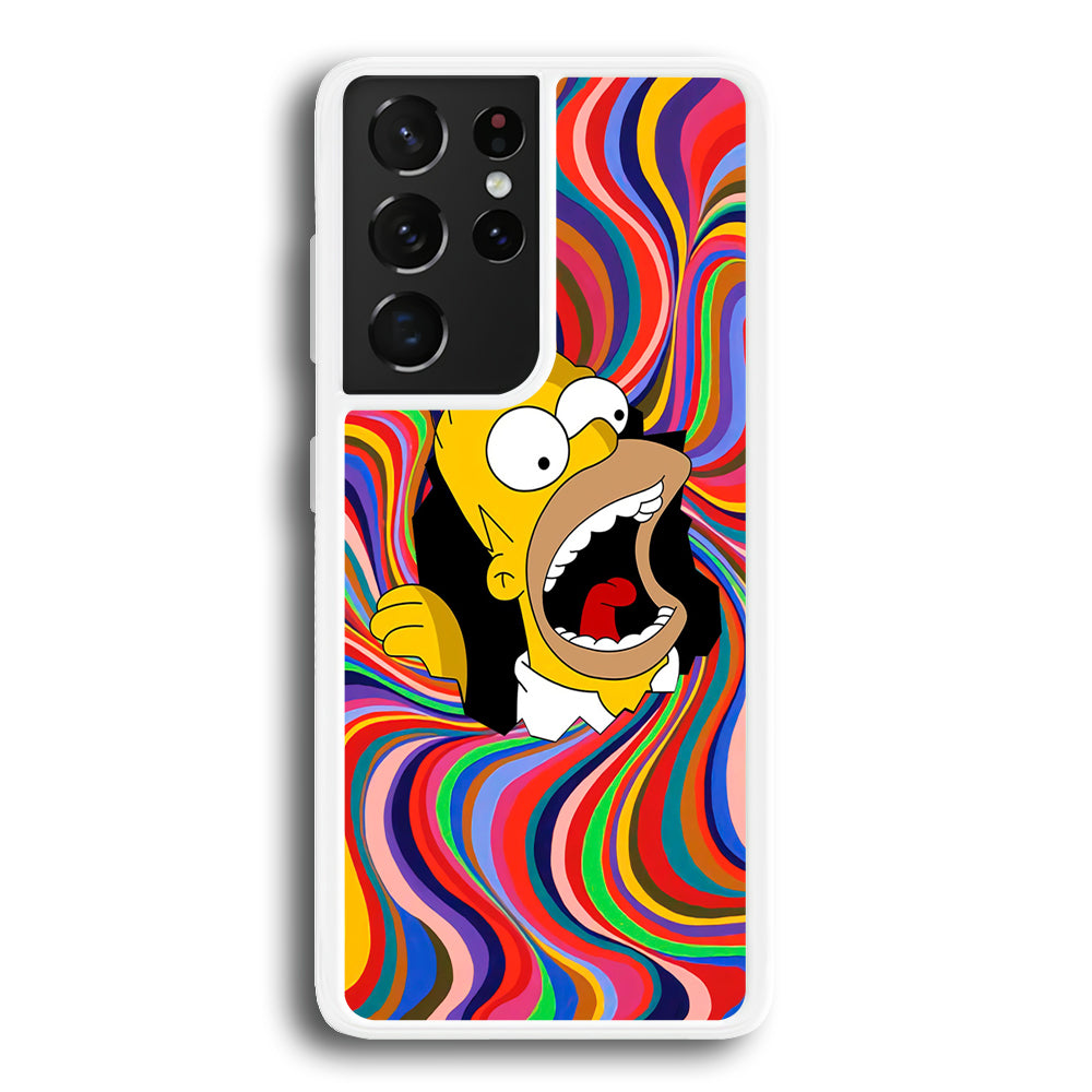 Homer Simpson Screaming Forward Samsung Galaxy S21 Ultra Case