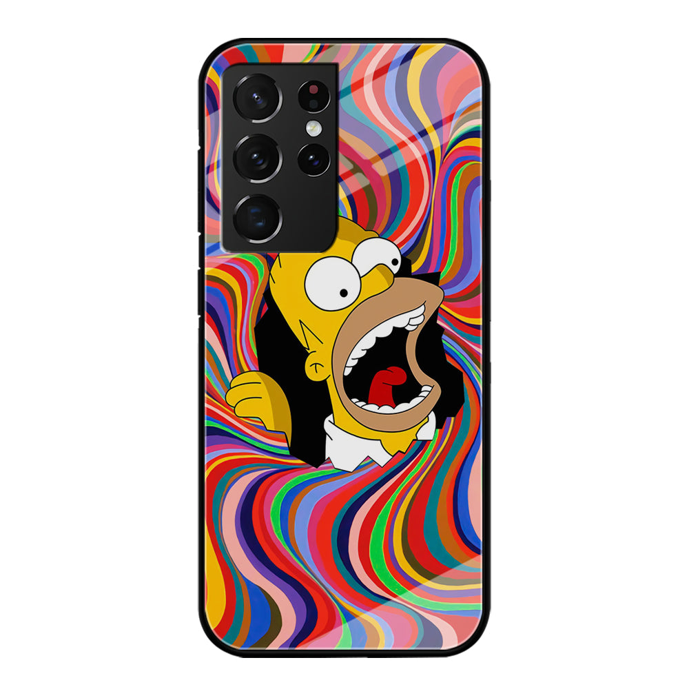 Homer Simpson Screaming Forward Samsung Galaxy S21 Ultra Case