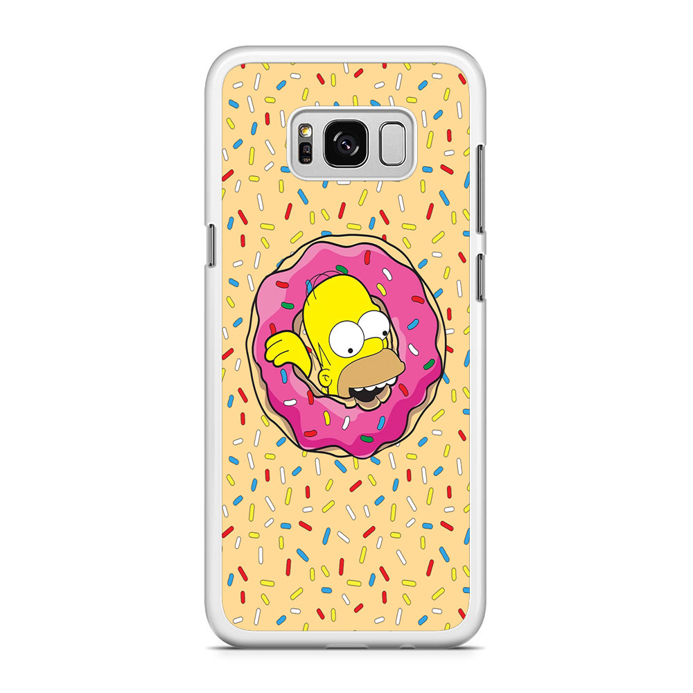 Homer Simpson Donut Dreams Samsung Galaxy S8 Plus Case Rubber White (2D Case)