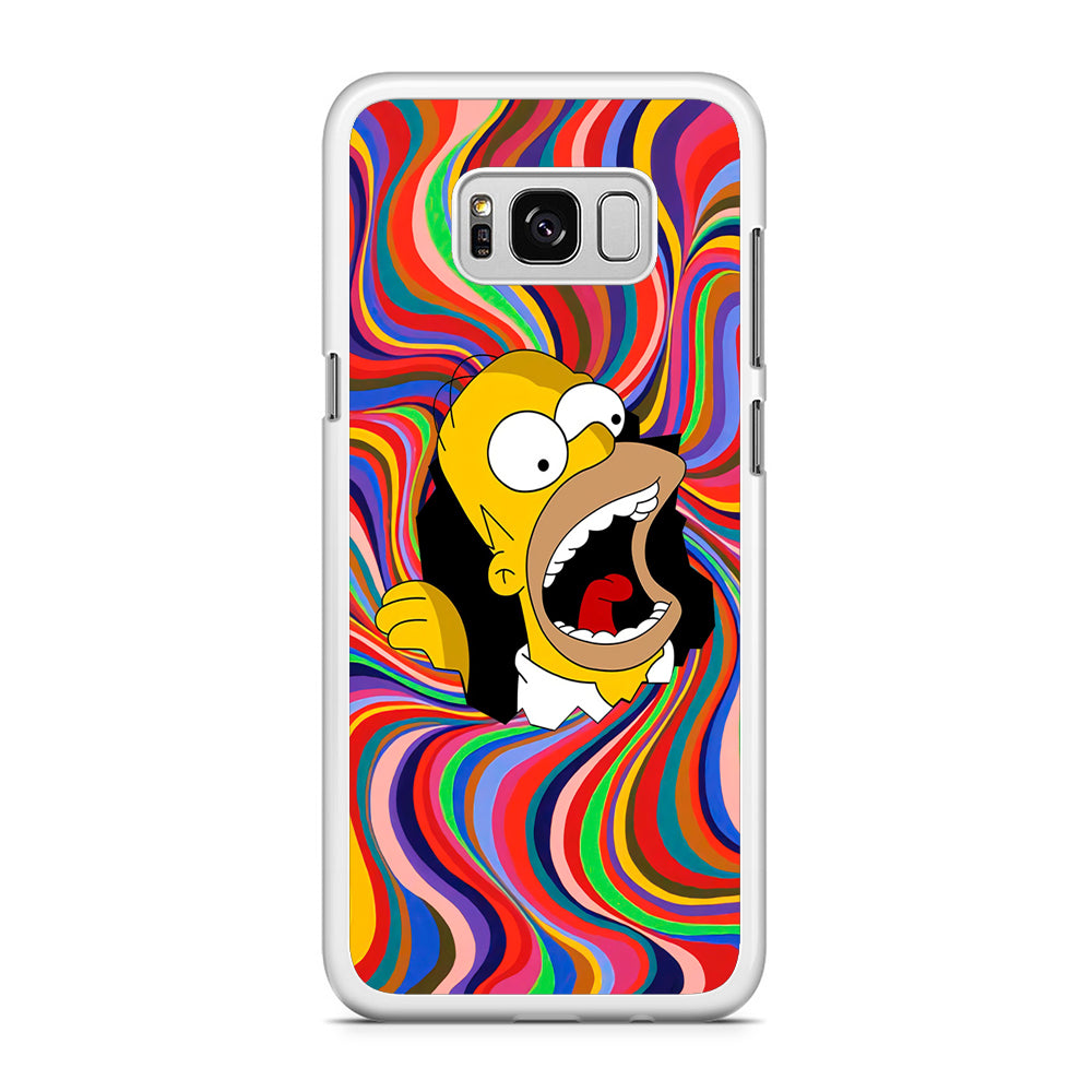 Homer Simpson Screaming Forward Samsung Galaxy S8 Plus Case Rubber White (2D Case)