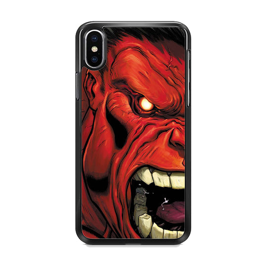 Hulk Red Half Face iPhone X Case