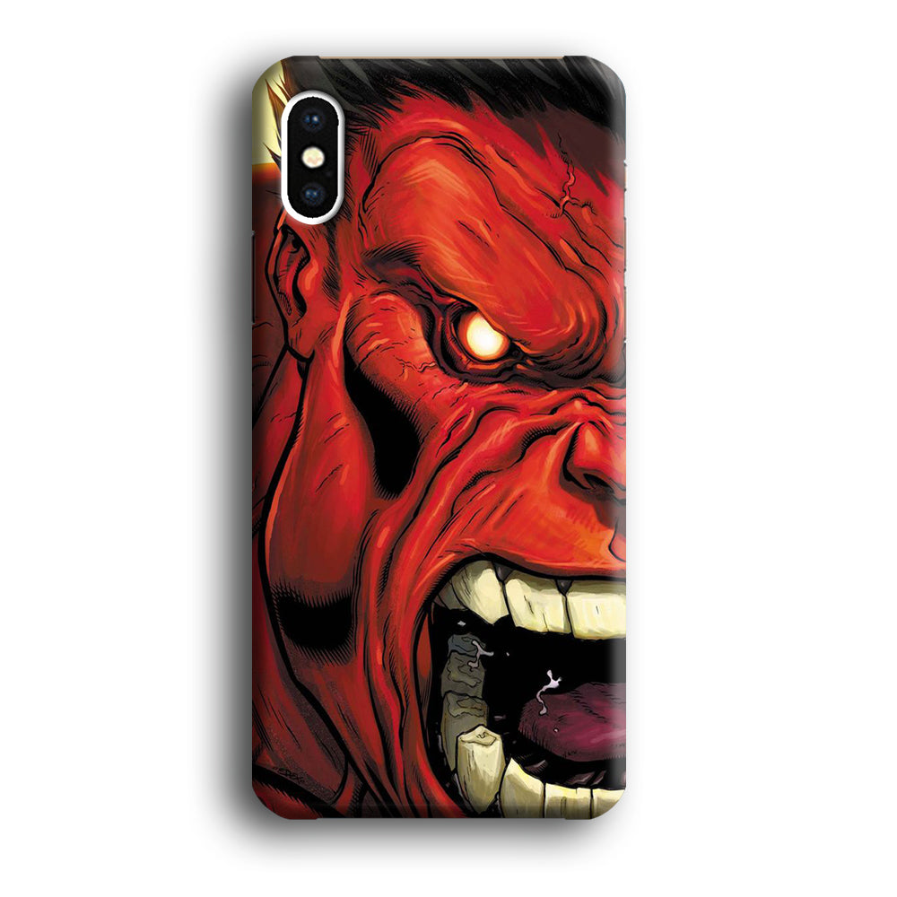 Hulk Red Half Face iPhone X Case
