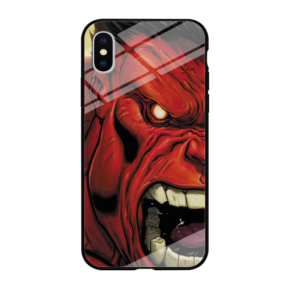 Hulk Red Half Face iPhone X Case