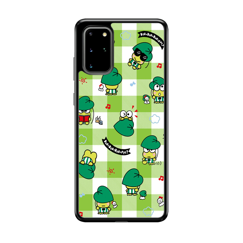 Keroppi on Green Flanel Samsung Galaxy S20 Plus Case