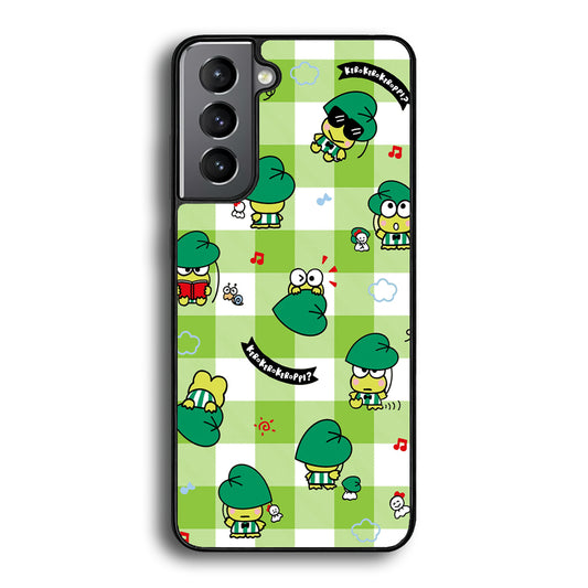 Keroppi on Green Flanel Samsung Galaxy S21 Plus Case - Carneyforia