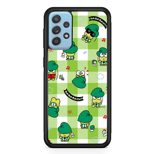 Keroppi on Green Flanel Samsung Galaxy A72 Case