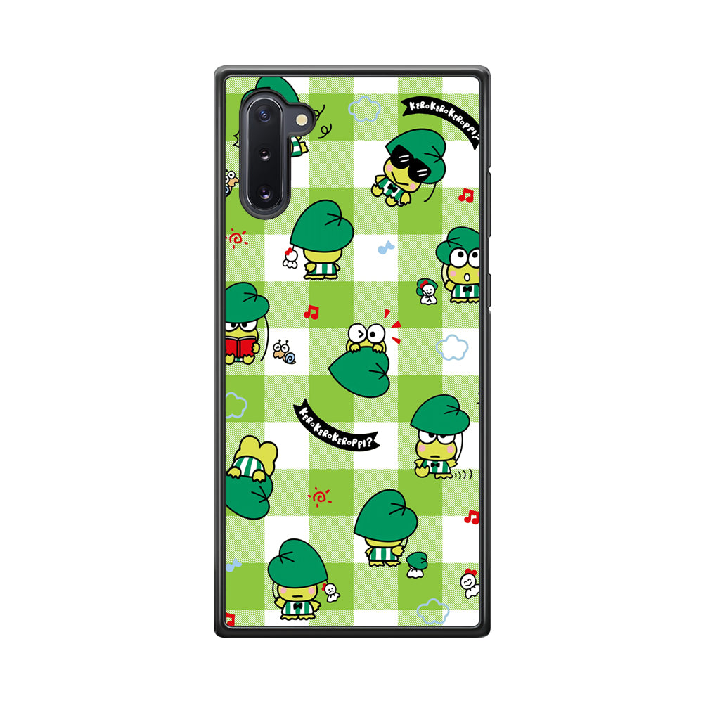 Keroppi on Green Flanel Samsung Galaxy Note 10 Case