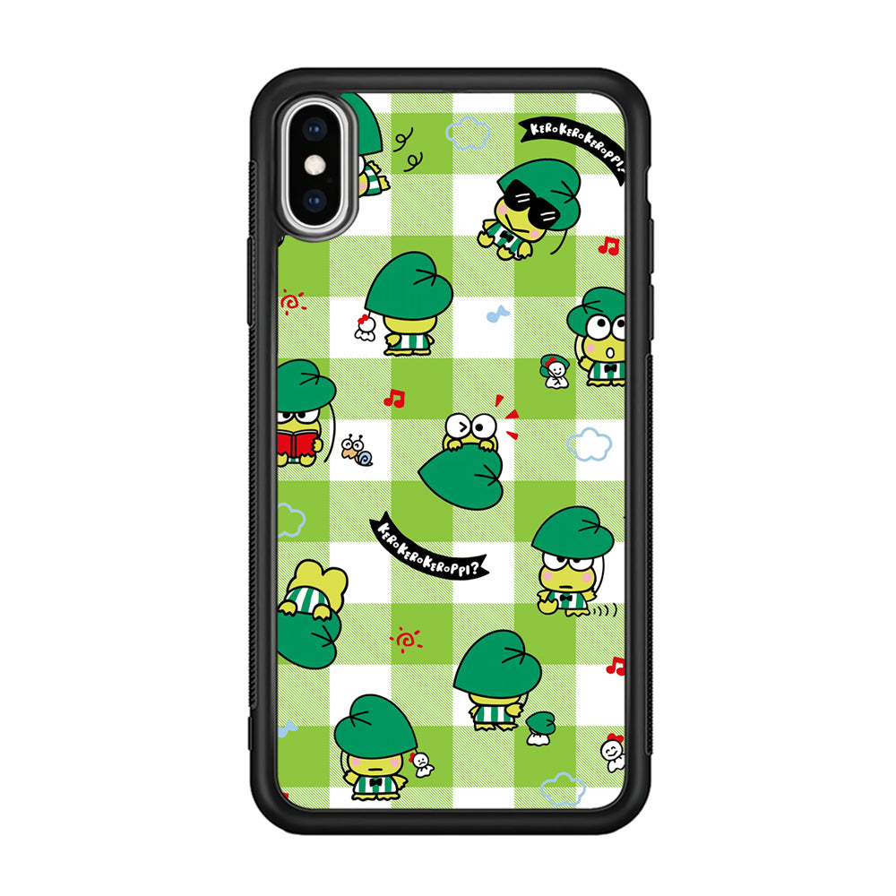 Keroppi on Green Flanel iPhone XS Case