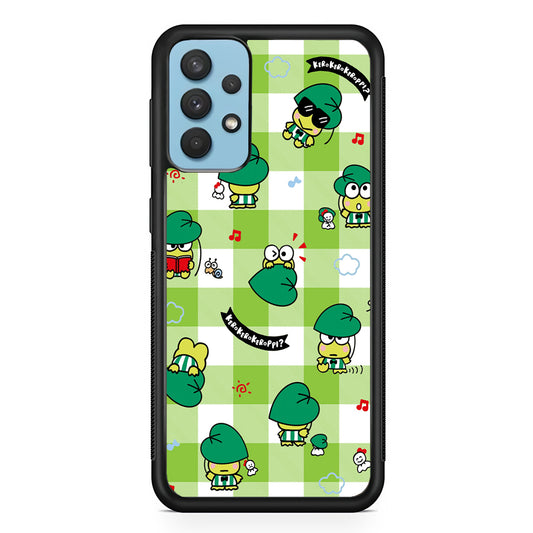 Keroppi on Green Flanel Samsung Galaxy A32 Case