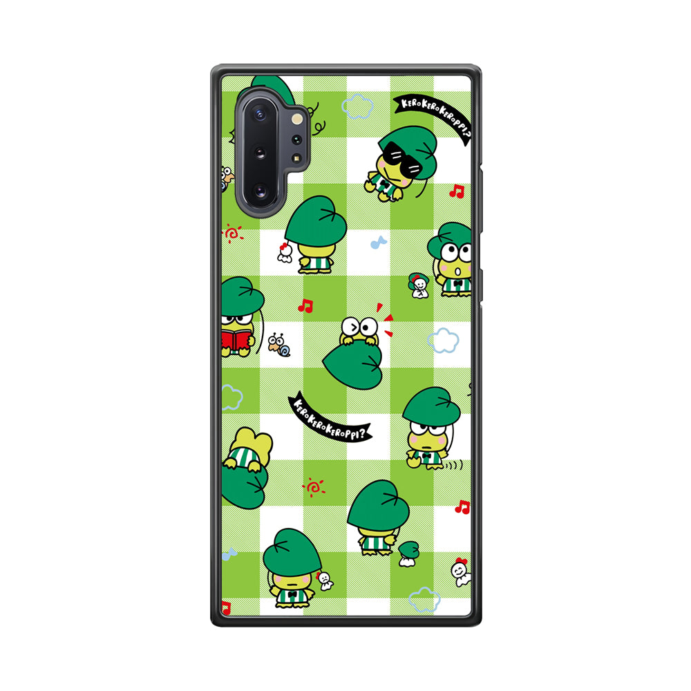 Keroppi on Green Flanel Samsung Galaxy Note 10 Plus Case