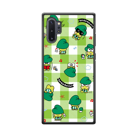 Keroppi on Green Flanel Samsung Galaxy Note 10 Plus Case