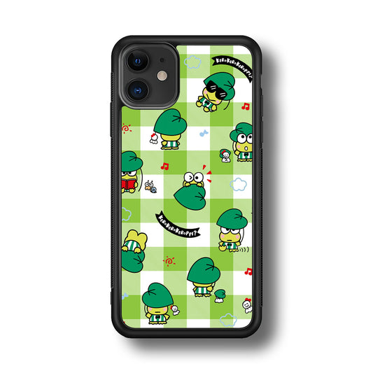 Keroppi on Green Flanel iPhone 11 Case