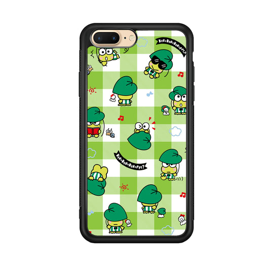 Keroppi on Green Flanel iPhone 8 Plus Case