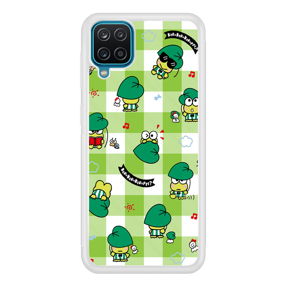 Keroppi on Green Flanel Samsung Galaxy A12 Case