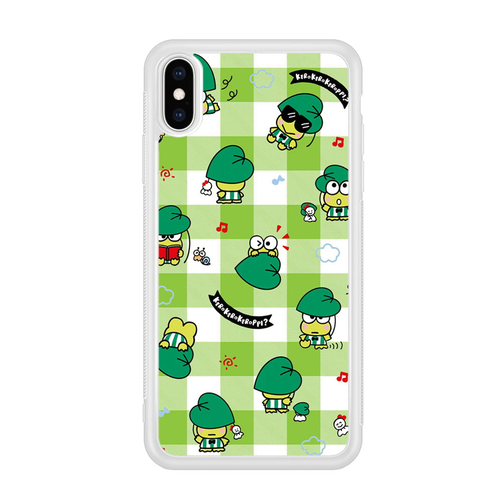 Keroppi on Green Flanel iPhone XS Case