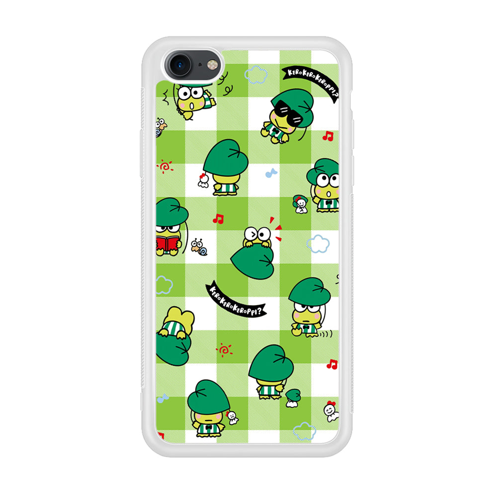 Keroppi on Green Flanel iPhone 8 Case