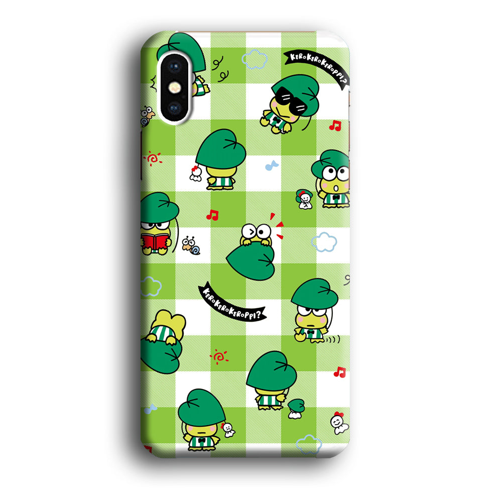 Keroppi on Green Flanel iPhone XS Case