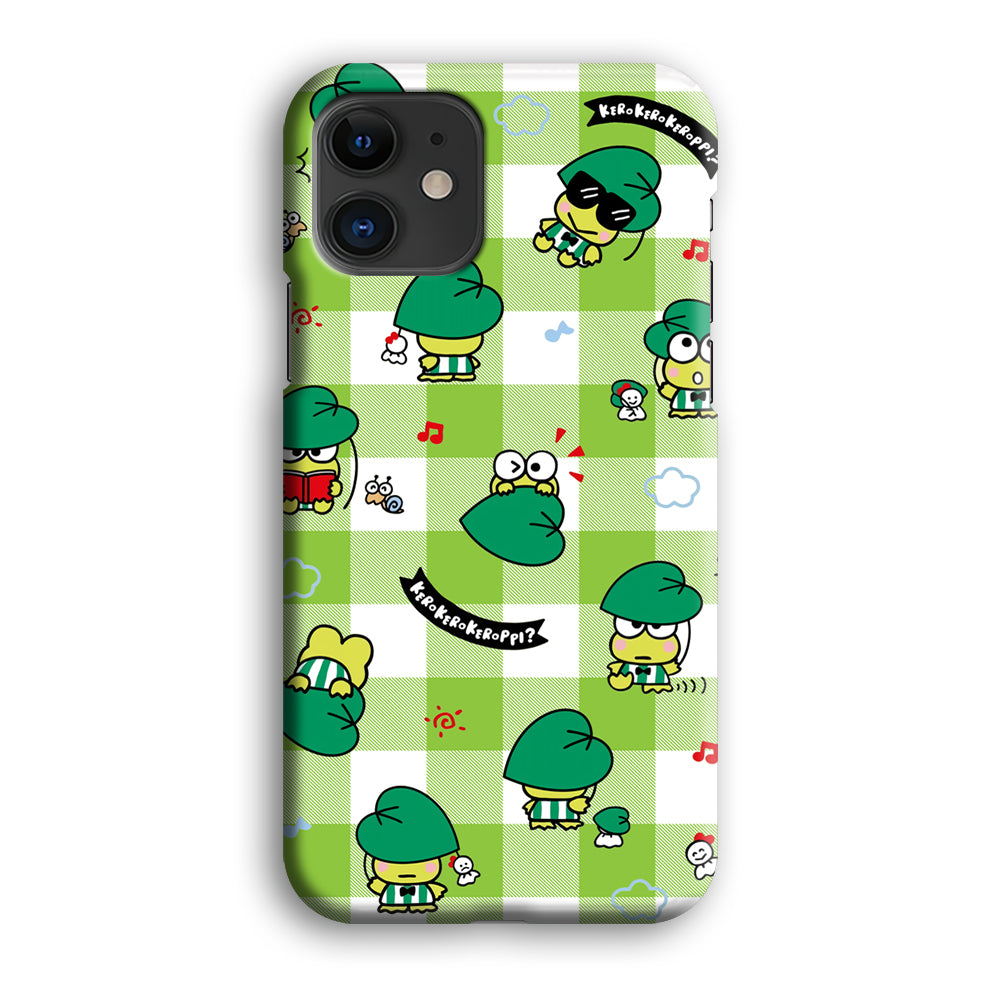 Keroppi on Green Flanel iPhone 12 Case