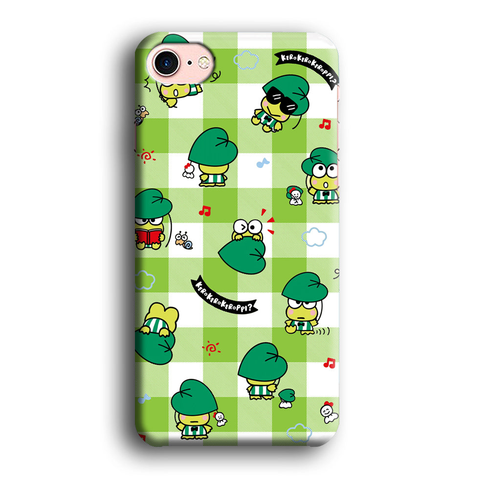 Keroppi on Green Flanel iPhone 8 Case