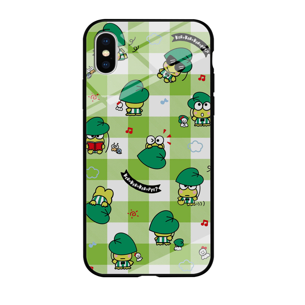 Keroppi on Green Flanel iPhone XS Case