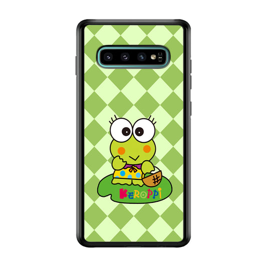 Keroppi on Lotus Leaf Samsung Galaxy S10 Case