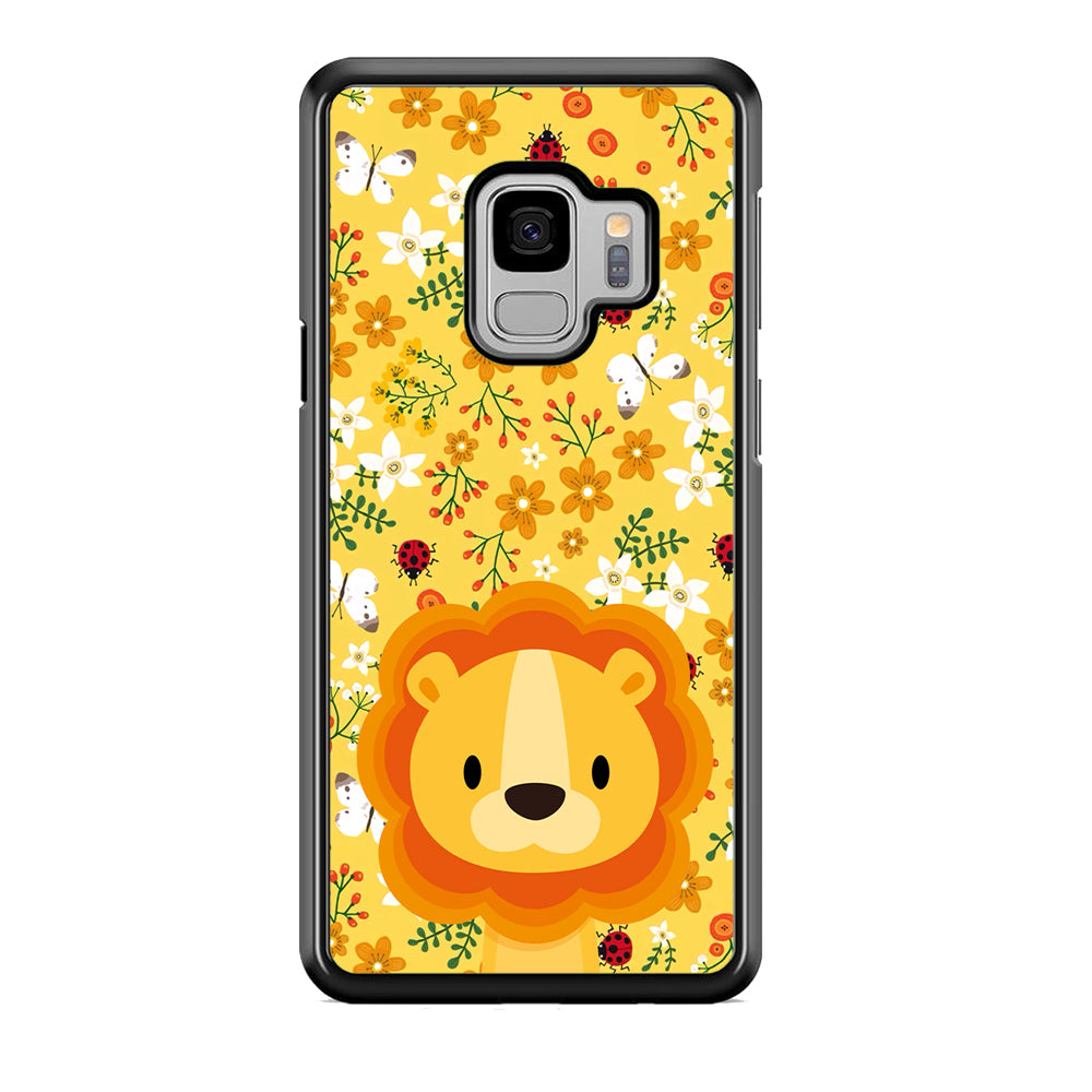 Lion Kid on Flower Garden Samsung Galaxy S9 Case