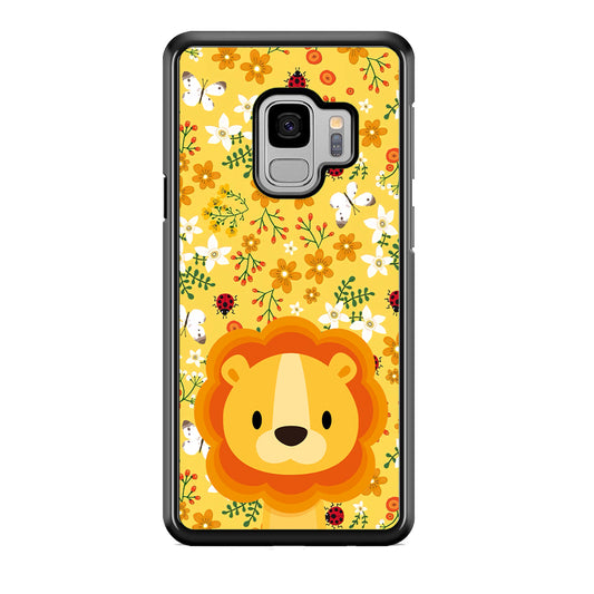 Lion Kid on Flower Garden Samsung Galaxy S9 Case