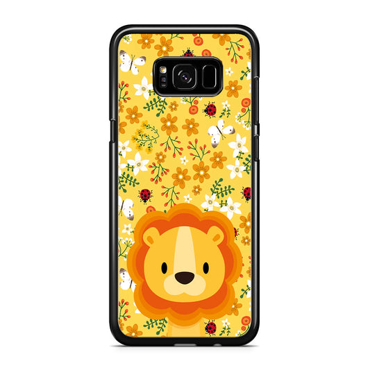 Lion Kid on Flower Garden Samsung Galaxy S8 Case