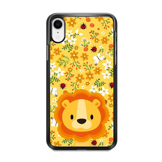 Lion Kid on Flower Garden iPhone XR Case