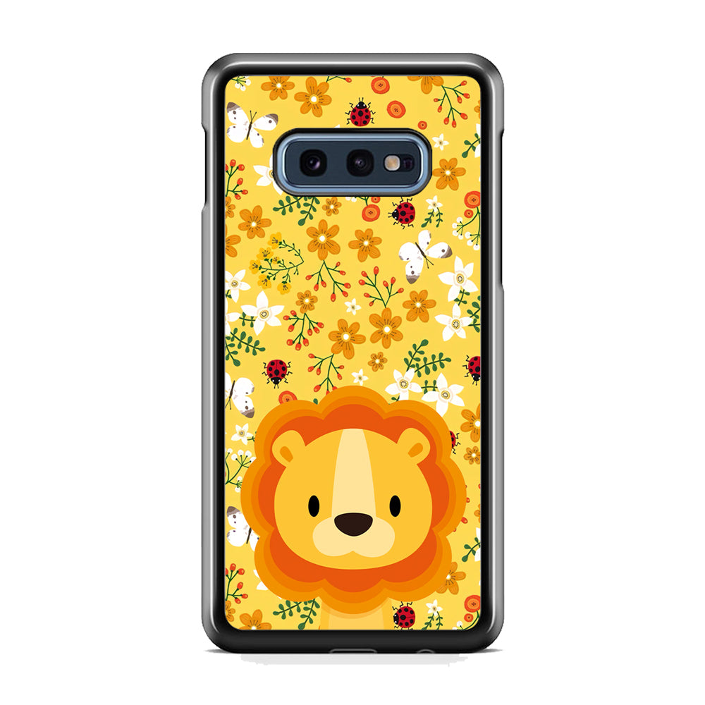 Lion Kid on Flower Garden Samsung Galaxy S10E Case