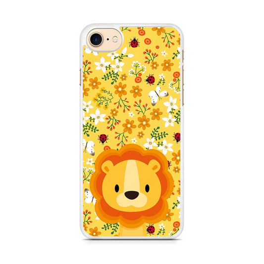 Lion Kid on Flower Garden iPhone 8 Case