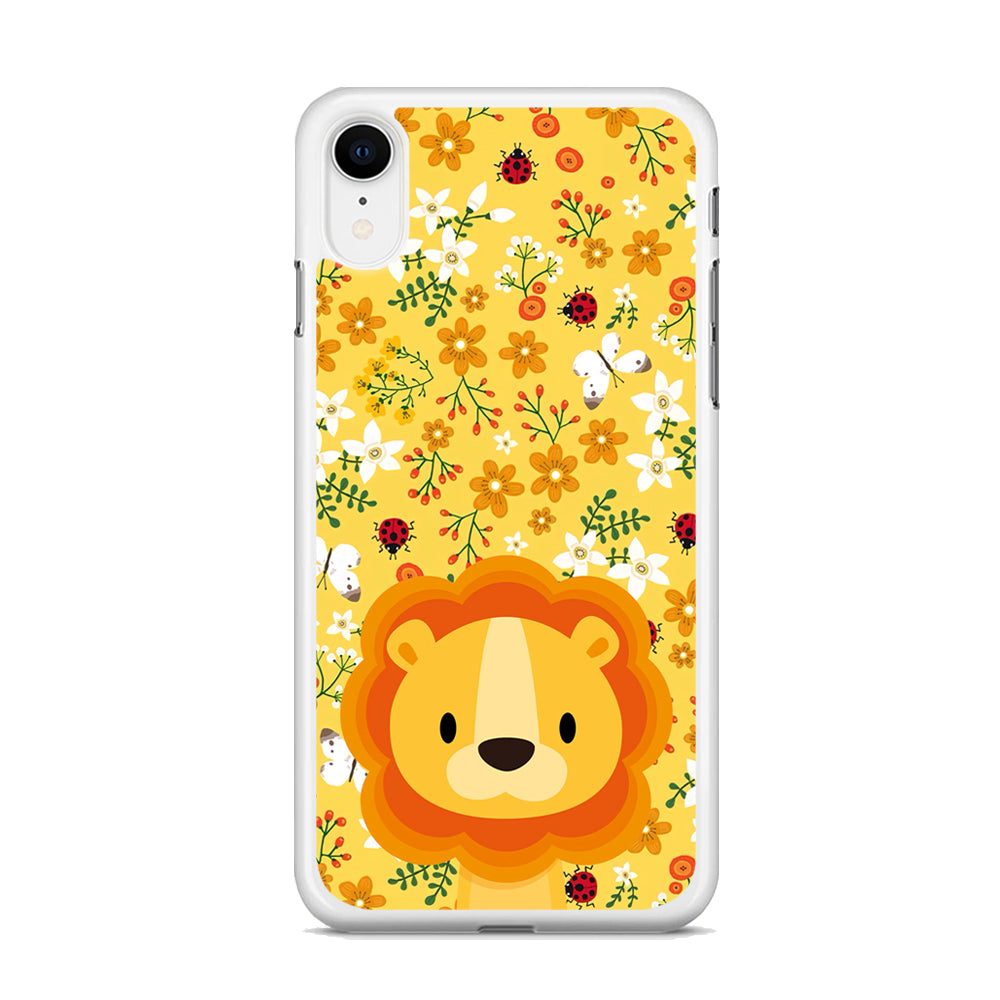 Lion Kid on Flower Garden iPhone XR Case