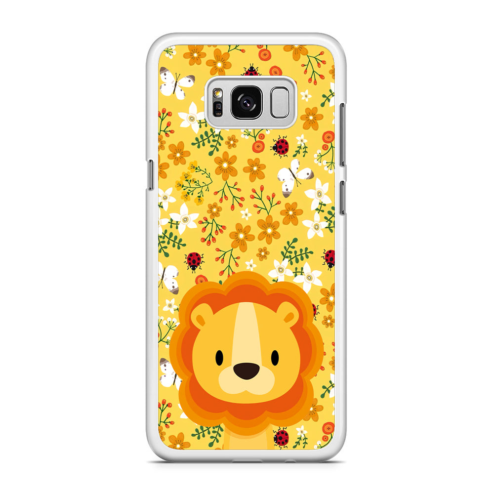 Lion Kid on Flower Garden Samsung Galaxy S8 Case