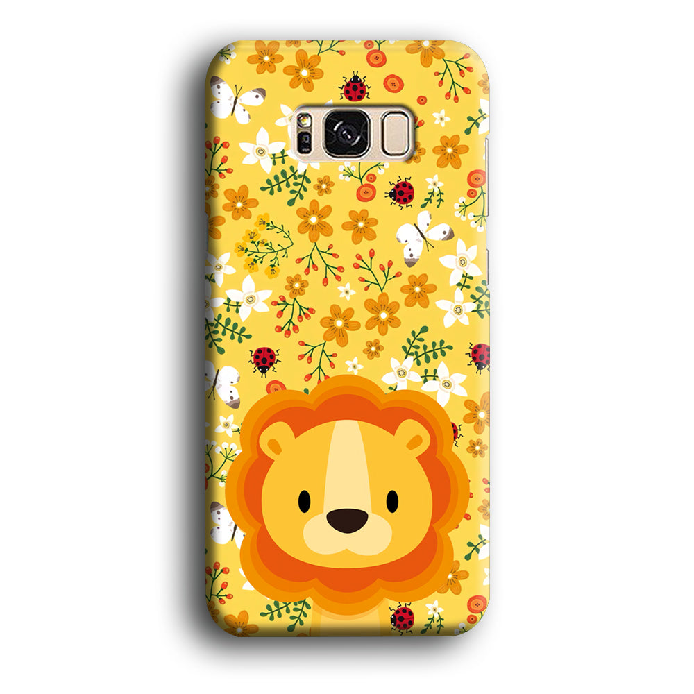 Lion Kid on Flower Garden Samsung Galaxy S8 Case