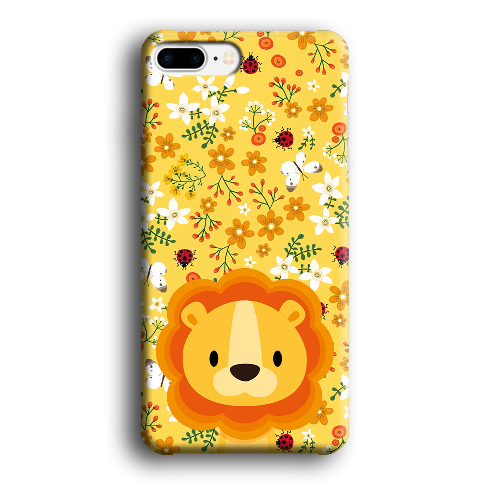 Lion Kid on Flower Garden iPhone 7 Plus Case