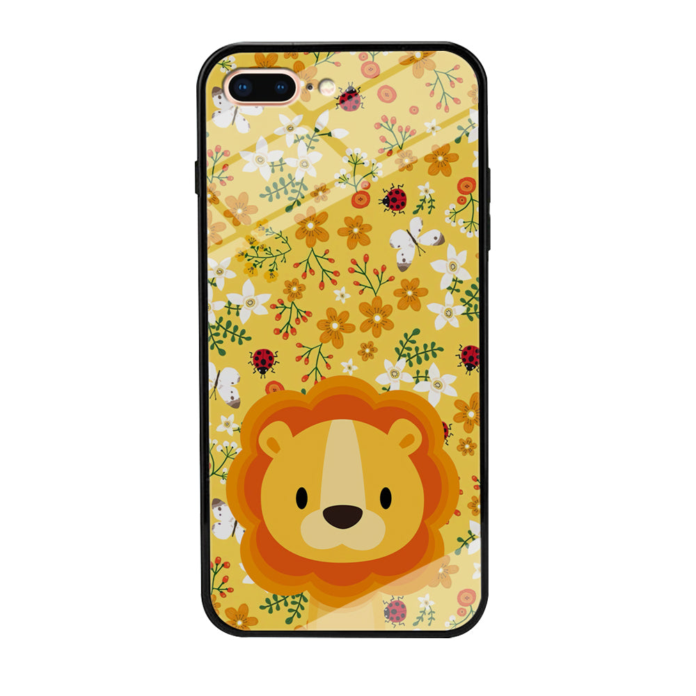 Lion Kid on Flower Garden iPhone 7 Plus Case
