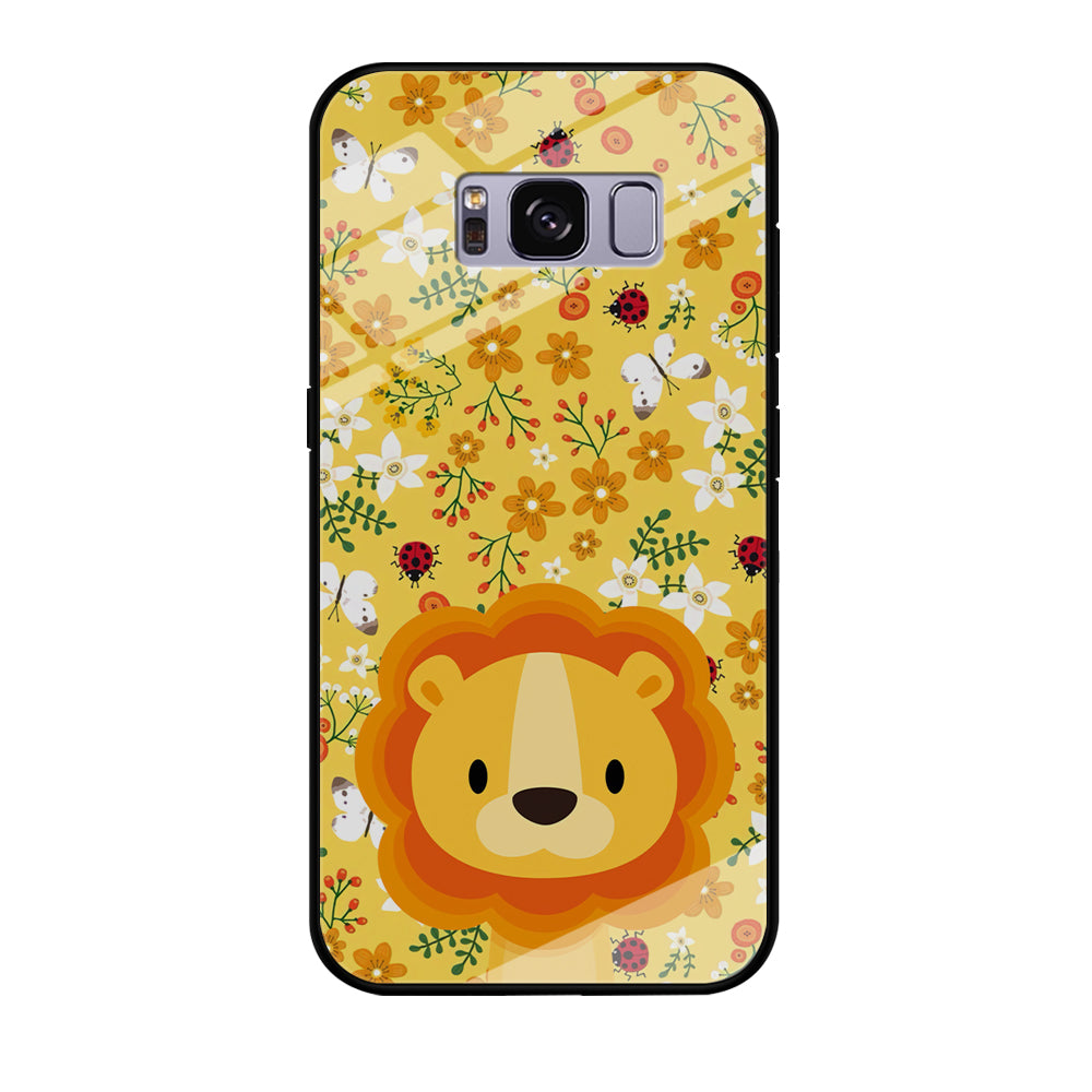 Lion Kid on Flower Garden Samsung Galaxy S8 Case