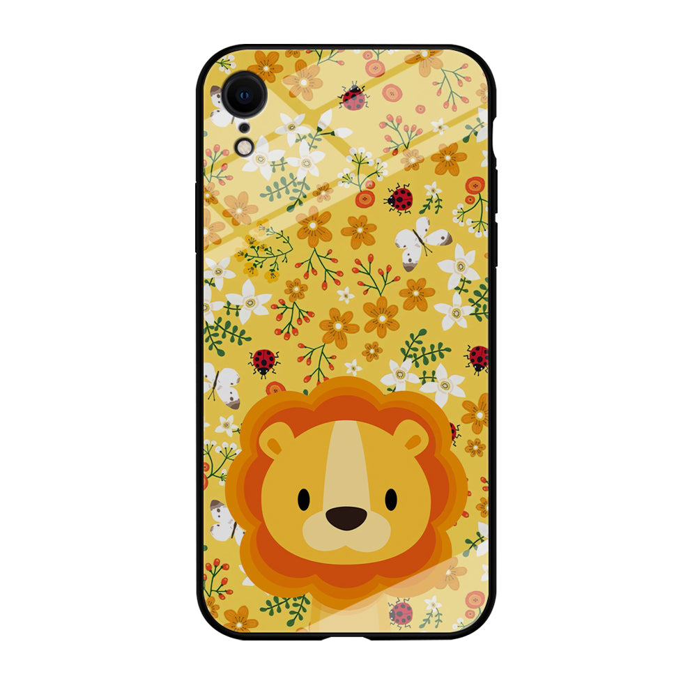 Lion Kid on Flower Garden iPhone XR Case