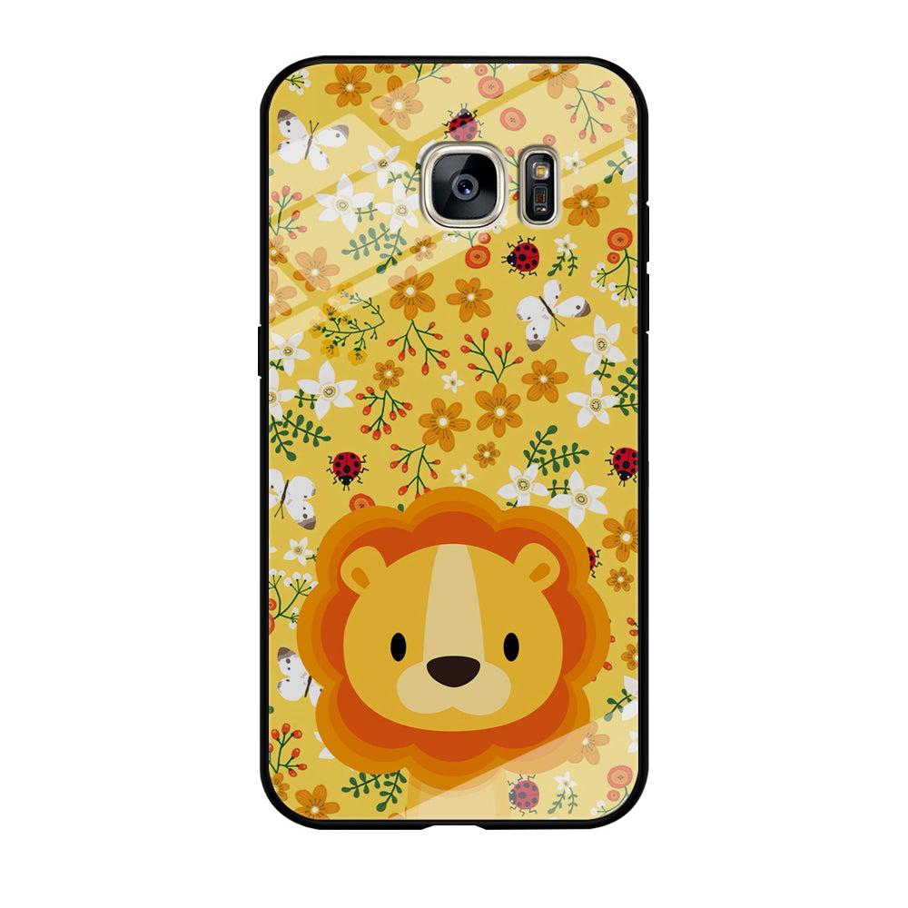 Lion Kid on Flower Garden Samsung Galaxy S7 Edge Case