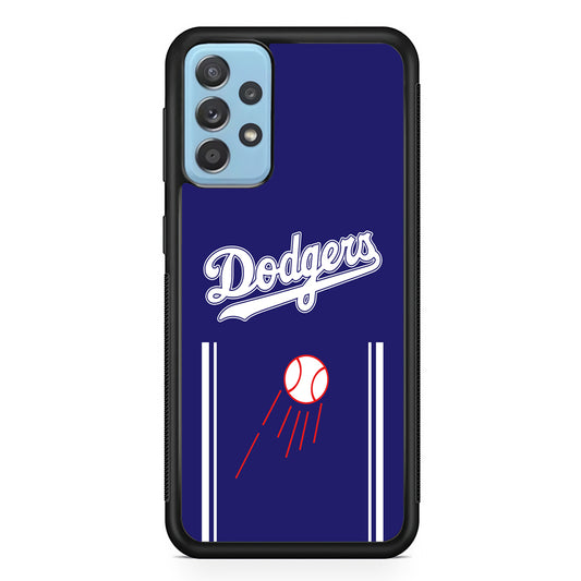Los Angeles Dodgers Deep Blue Jersey Samsung Galaxy A72 Case Rubber Black (2D Case)
