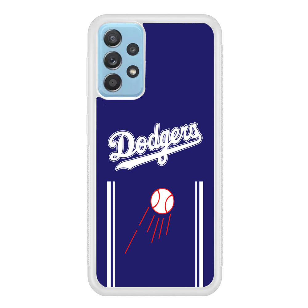 Los Angeles Dodgers Deep Blue Jersey Samsung Galaxy A72 Case Rubber White (2D Case)