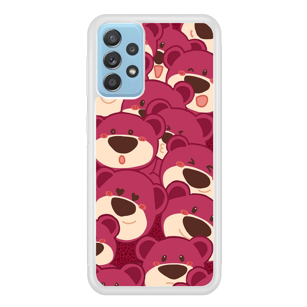 Lotso Lovely Face Samsung Galaxy A72 Case Rubber White (2D Case)