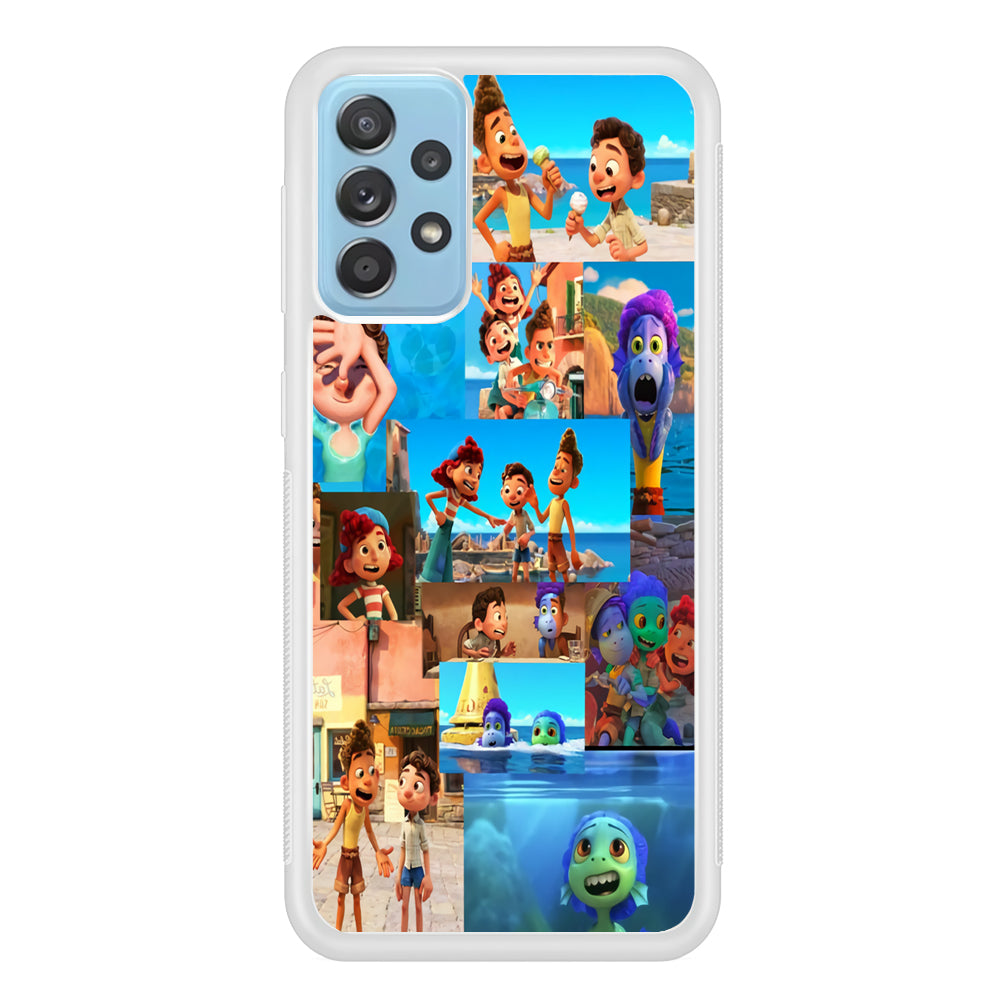Luca Collage Samsung Galaxy A72 Case Rubber White (2D Case)