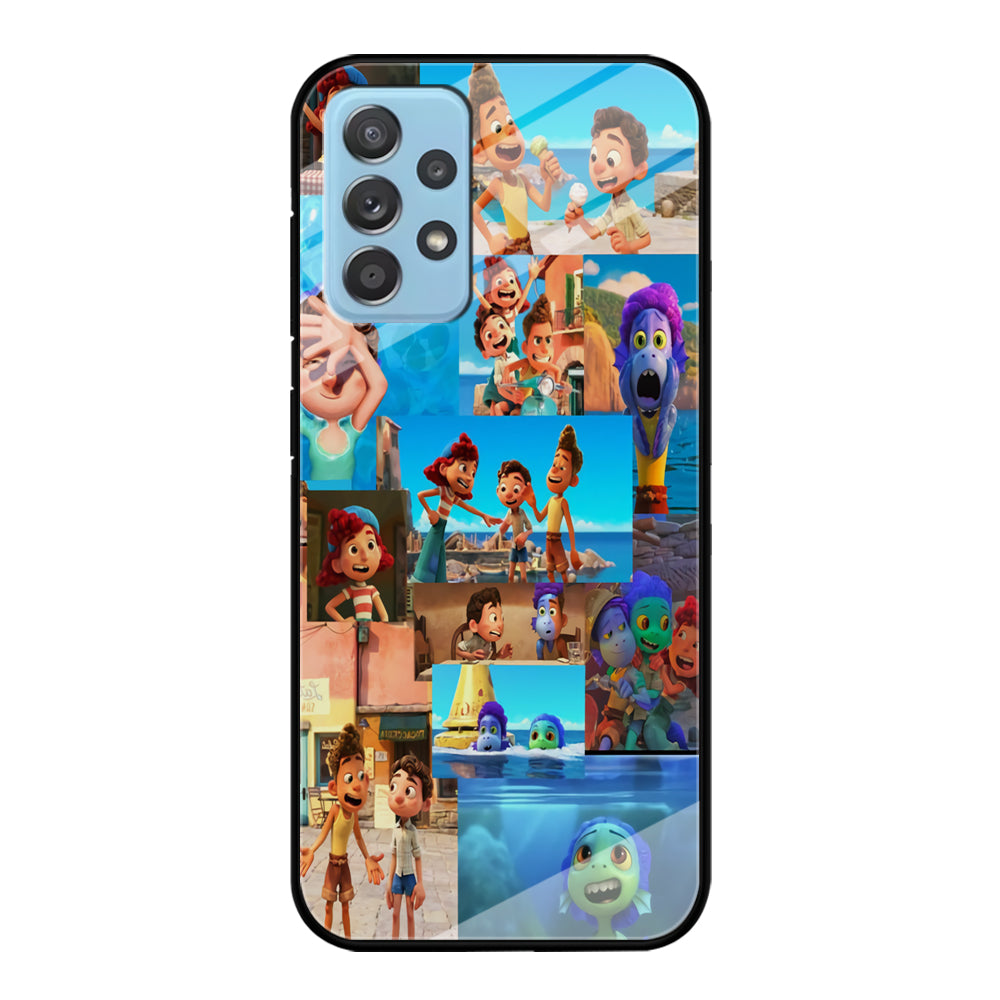 Luca Collage Samsung Galaxy A72 Case Tempered Glass Case