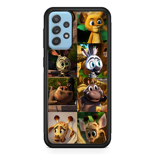 Madagascar Babbies Character Samsung Galaxy A72 Case Rubber Black (2D Case)