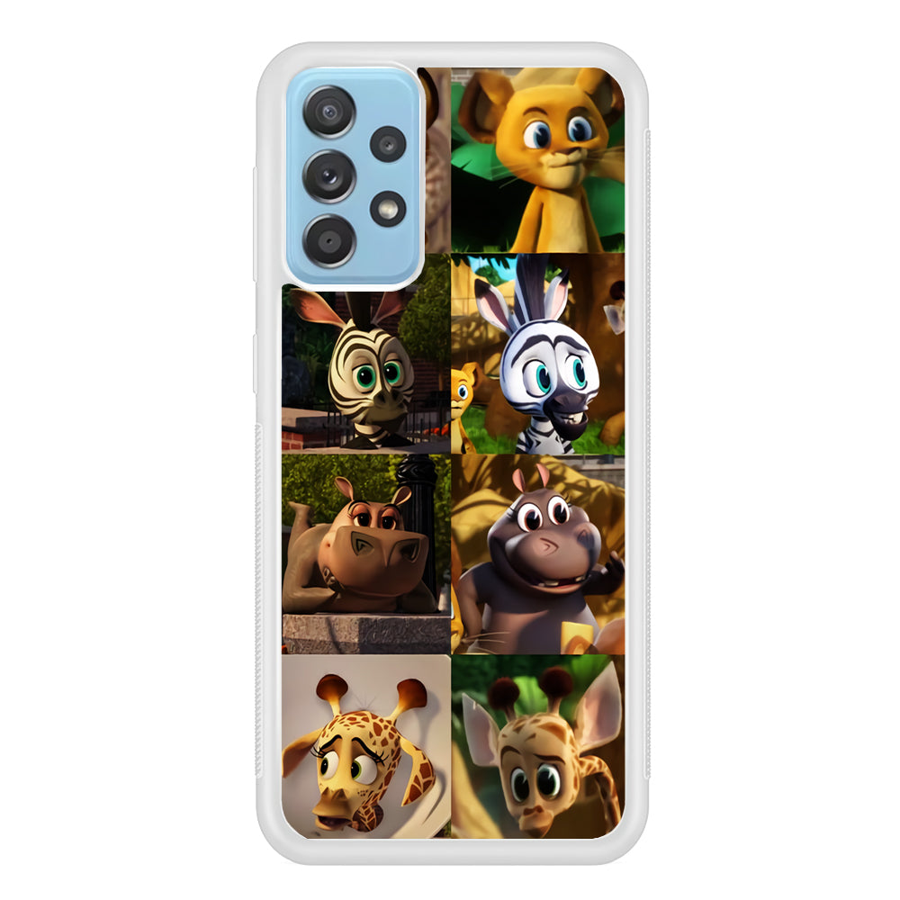 Madagascar Babbies Character Samsung Galaxy A72 Case Rubber White (2D Case)