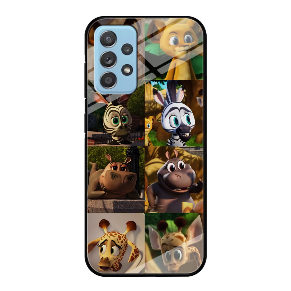 Madagascar Babbies Character Samsung Galaxy A72 Case Tempered Glass Case