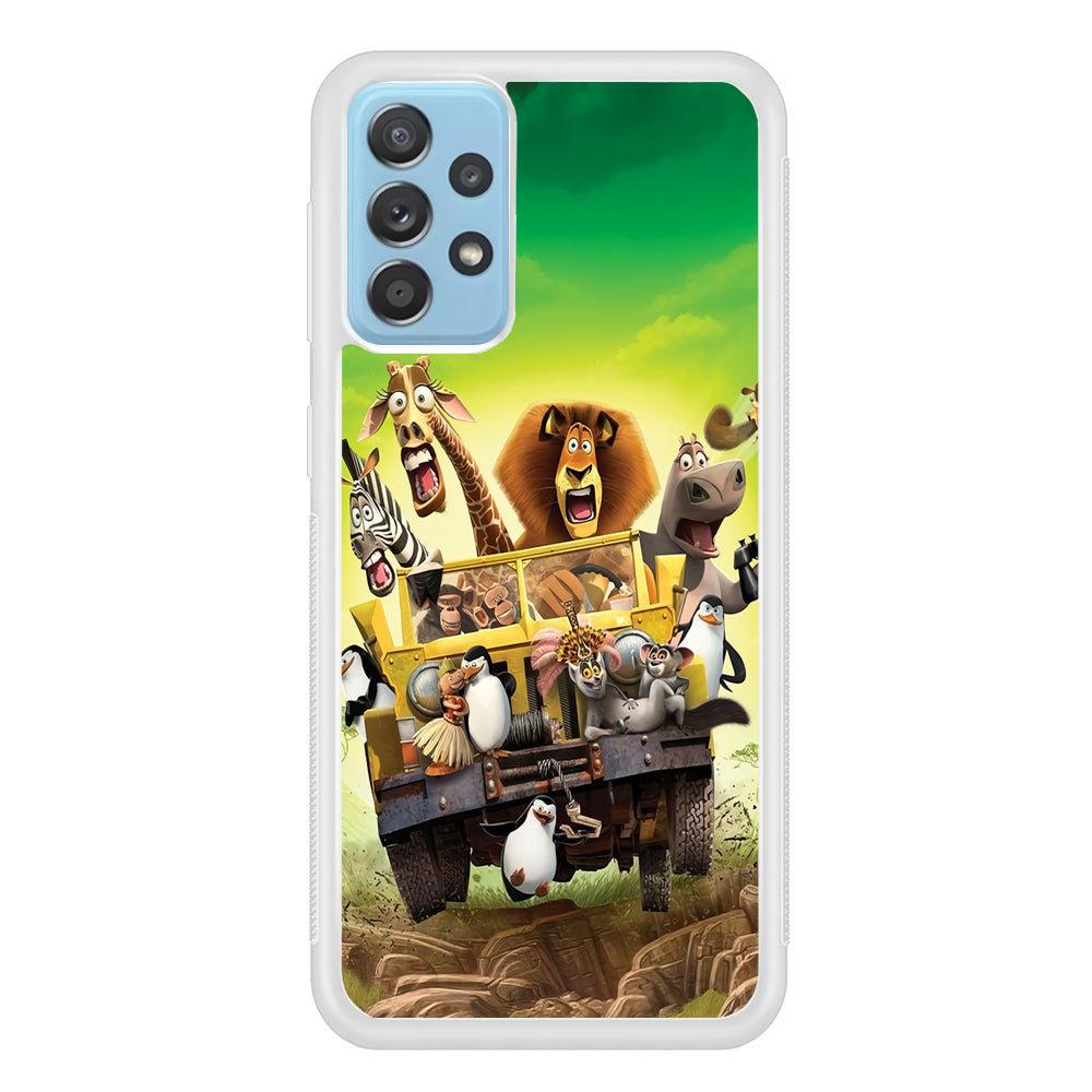 Madagascar Hooliday Moment Samsung Galaxy A72 Case Rubber White (2D Case)