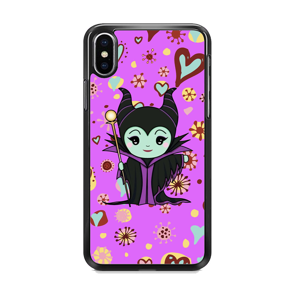 Maleficent Cartoon in Love iPhone X Case